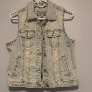 Maurices Light Blue Denim Vest